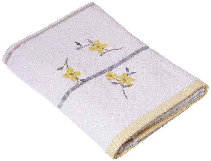 SKL HOME by Saturday Knight Ltd. - P0758000805103 Spring Garden Bath Towel, White, Bath Towel - Embroidered - Image 1